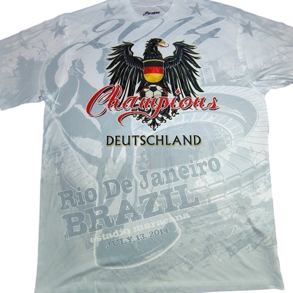Paragon Deutschland Soccer Champions World Cup Rio de Janeiro Brazil T Shirt 2XL